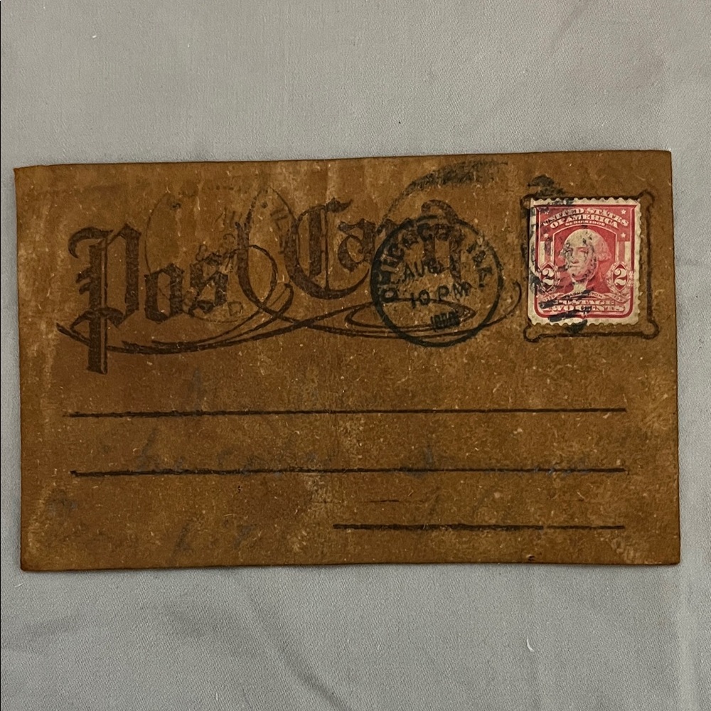 Antique Leather Postcard